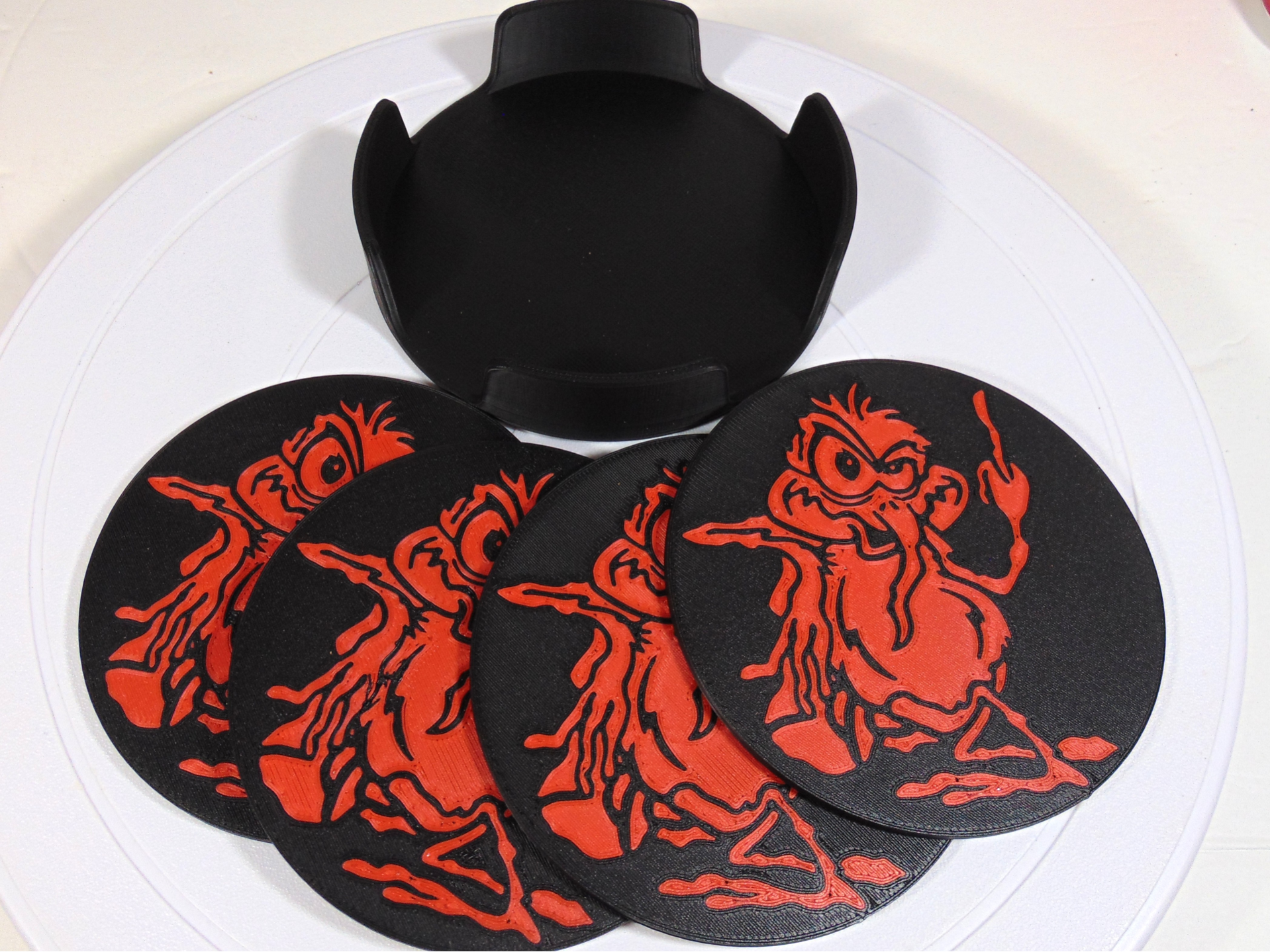 AC/DC Fly On The Wall Coaster Set & Holder 100mm 