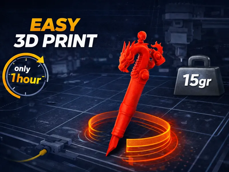 Dragon Scepter Pen & Holder – Legendary Easy Print