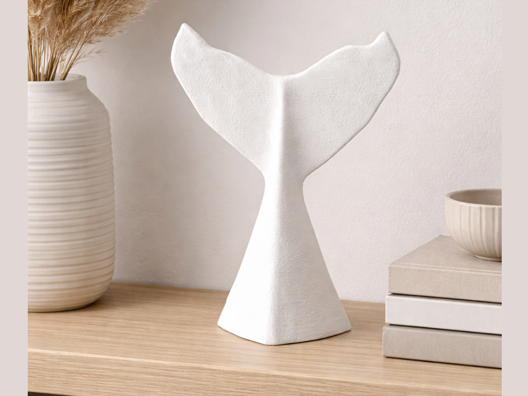 Minimalistic Whale Tail Sculpture 