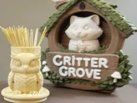 Owl Toothpick Holder – Round Base