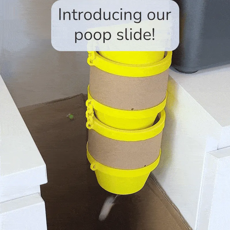 Poop Chute with Bambu Cardboard Spools P1S / X1C view 2