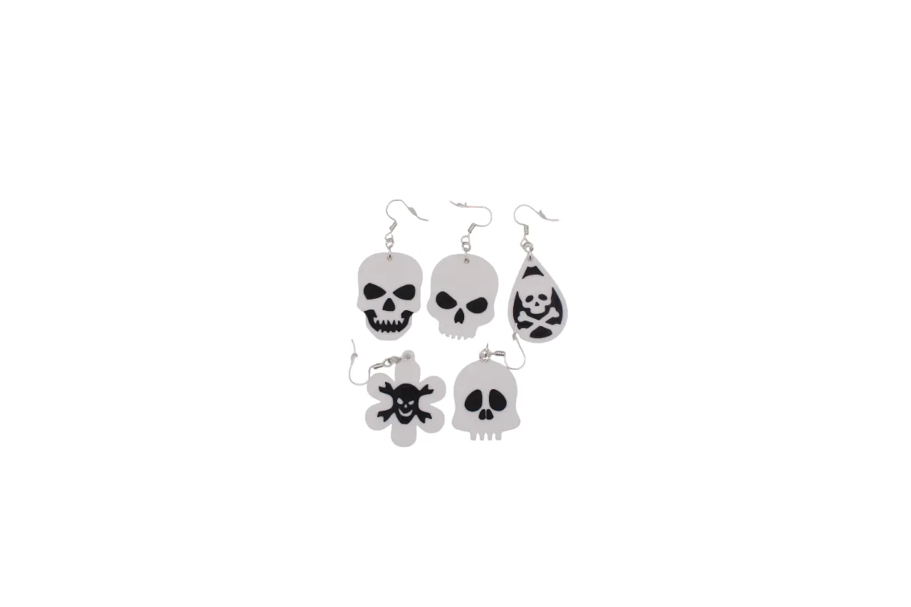 Halloween Earrings pt 9 - Skulls view 3