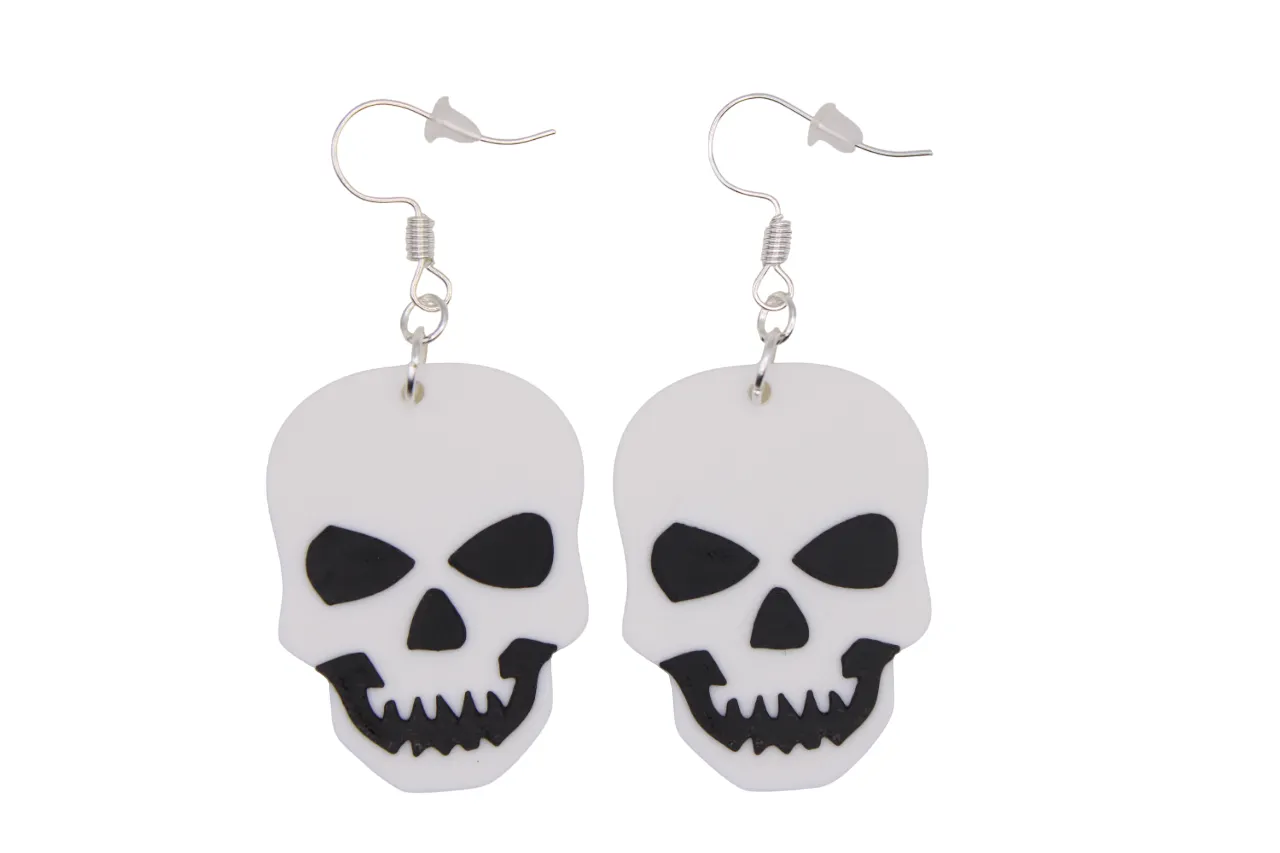 Halloween Earrings pt 9 - Skulls view 4