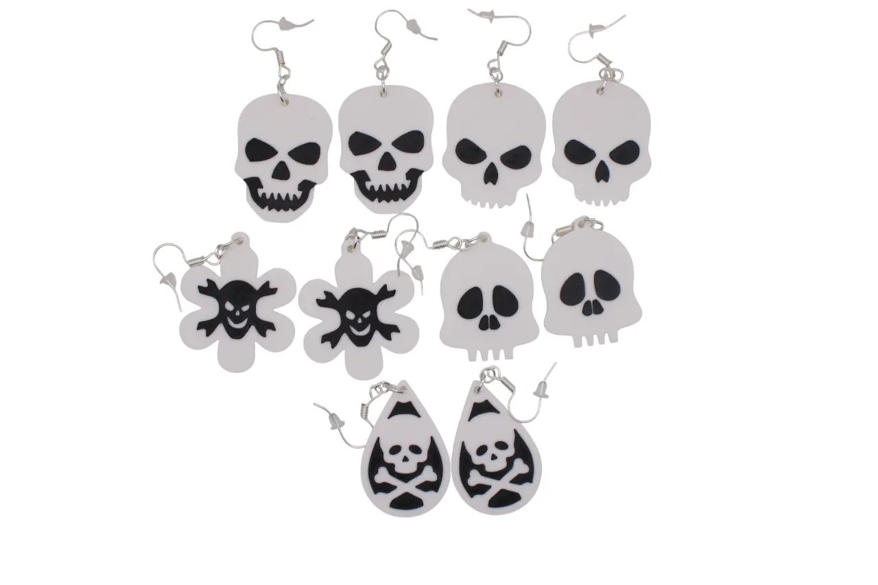 Halloween Earrings pt 9 - Skulls view 2