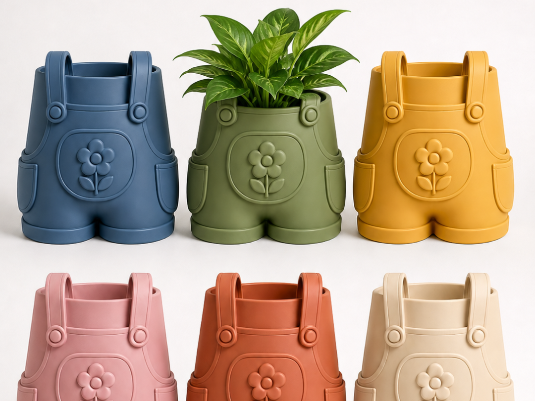Cute Overall Shorts Planter