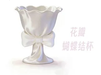 【AI生成模型】花瓣蝴蝶结杯