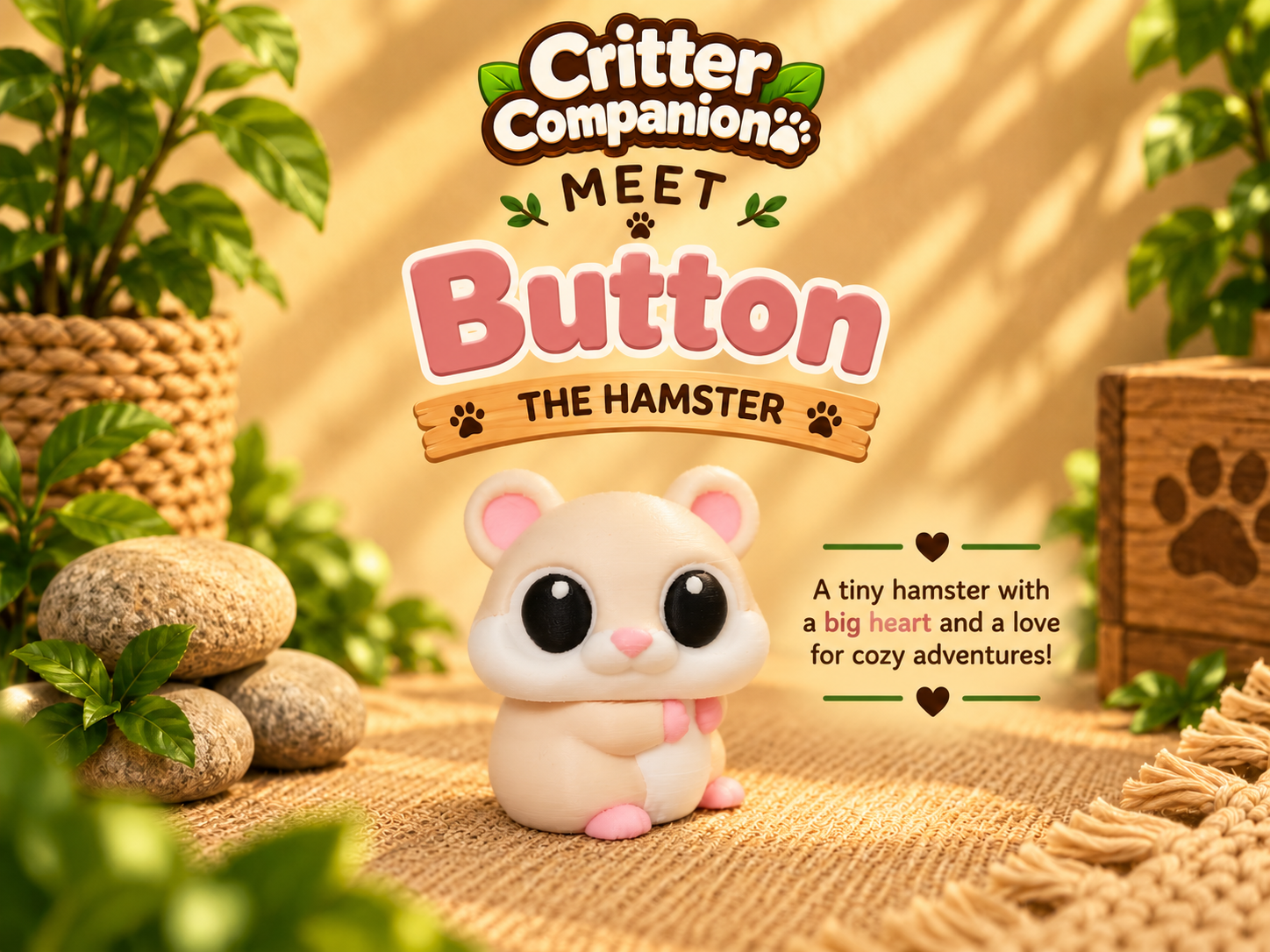 Critter Companion - Button the Hamster 3D model