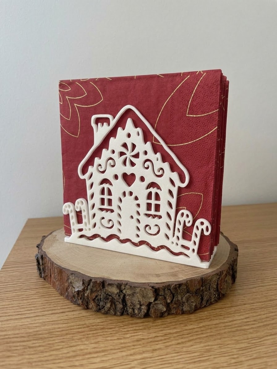 Christmas napkins holder – Tree, House & Stars — STL Grátis | 3DFinder