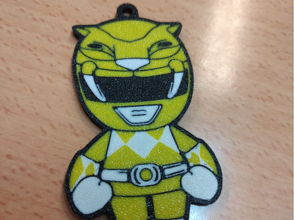 Chibi Power Ranger Yellow Keychain - Free 3D Print Model - MakerWorld