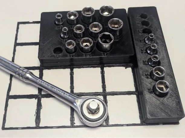 Gridfinity Parametric Socket Tray 1u