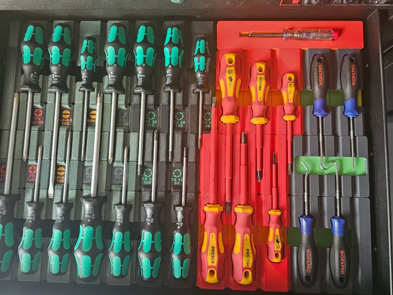 Gridfinity Presch VDE Screwdriver Inserts
