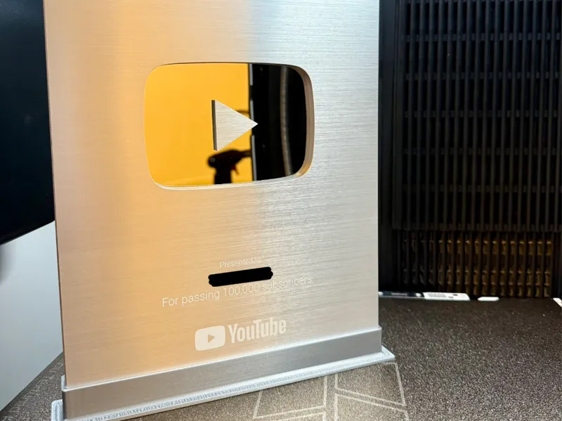 YouTube Silver Play Button Stand