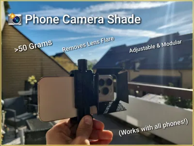Phone Camera Sunshade/Hood (Removes Lens Flare!)