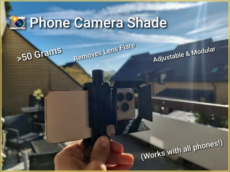 Phone Camera Sunshade/Hood (Removes Lens Flare!)