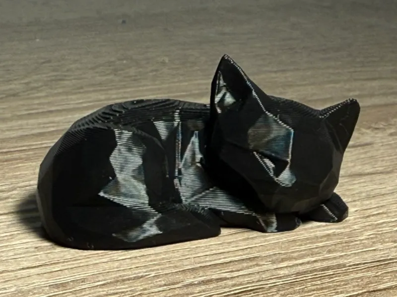 Low Poly Lying Cat Sculpture
