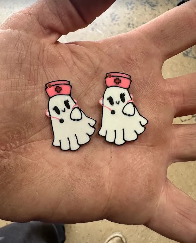Nurse Ghost Earrings view 2