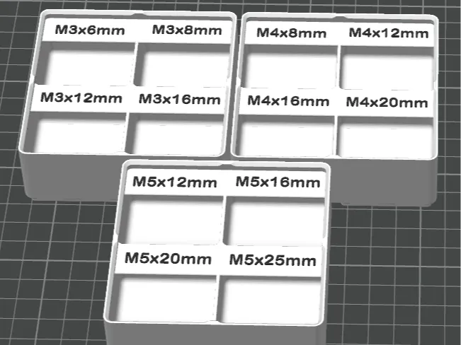 M2-5 Screw Bins For Gridfinity