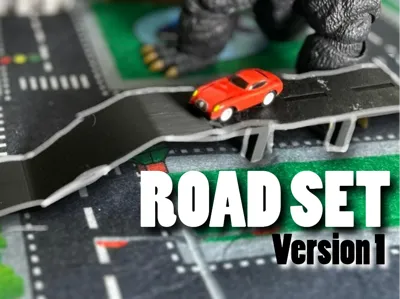 Miniture Road Set| For Stopmotion and Game Terrain