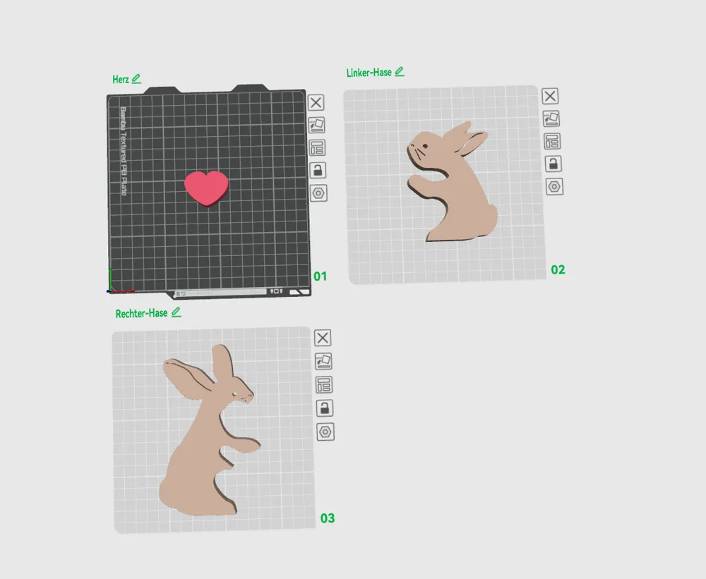 Rabbit couple with heart - Free 3D Print Model - MakerWorld