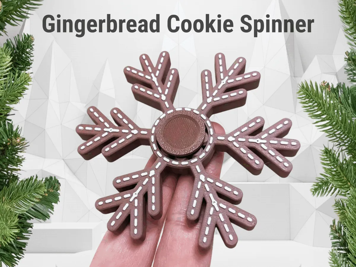 Gingerbread Fidget Spinner | Stocking Stuffer - Free 3D Print Model ...