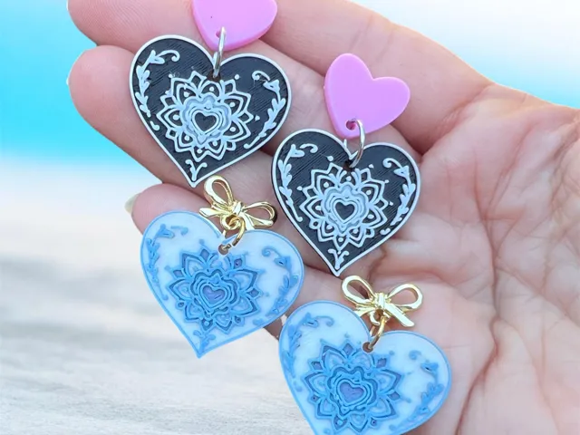 Pendiente mandala corazón