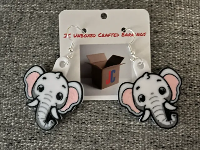 Elephant Earrings or Keychain