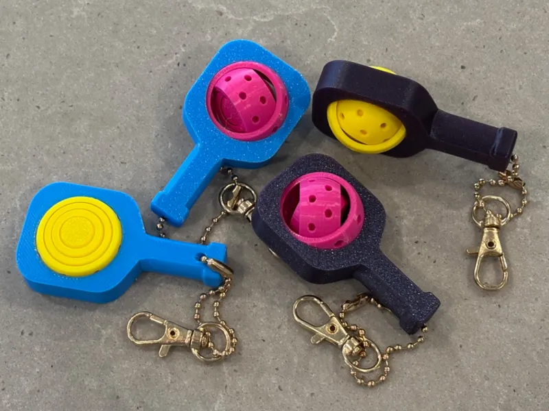 Pickleball gyro fidget keychain