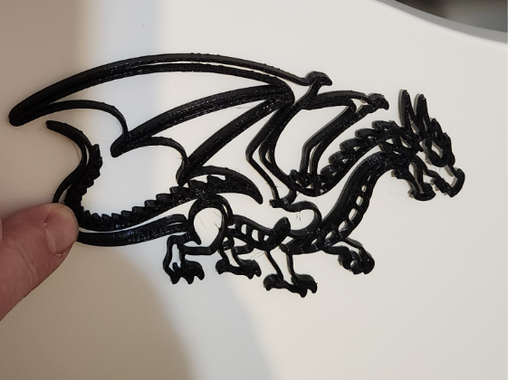 Drachen Silhouette minimalistisch Wand und Stand