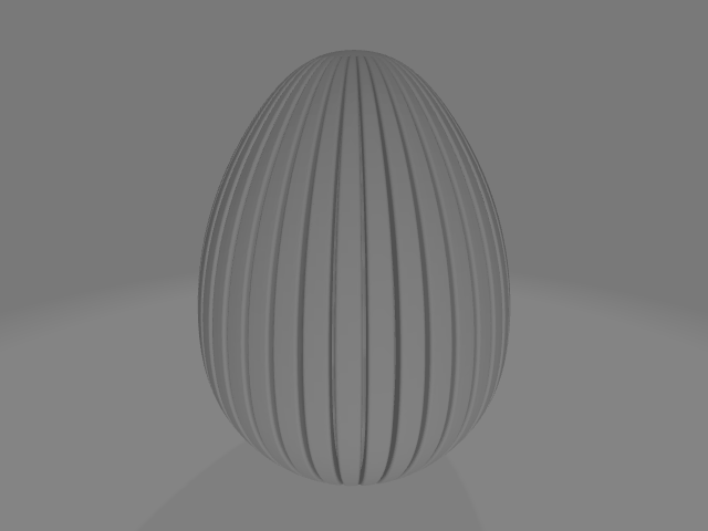 Miniatura 1 do modelo 3D Ribbed Easter Eggs - Lightweight Decorative Set