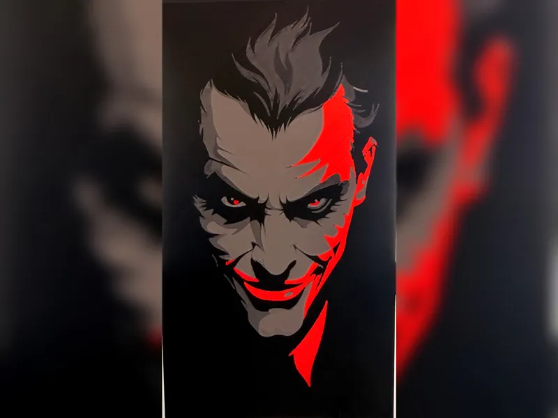 Backlit Joker Face HueForge Panel