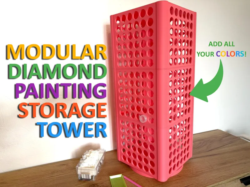 Modular Diamond Painting Storage Tower & Turntable