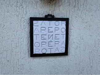 SATOR SQUARE In frame white black