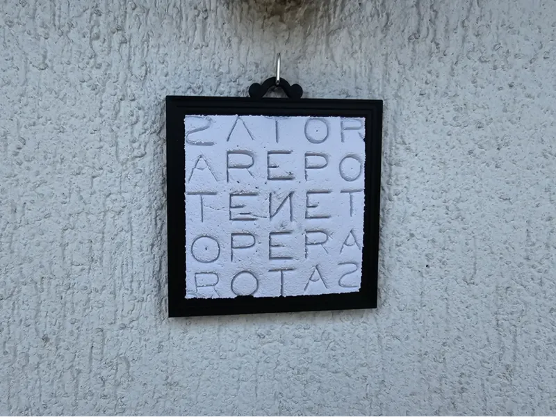 SATOR SQUARE In frame white black