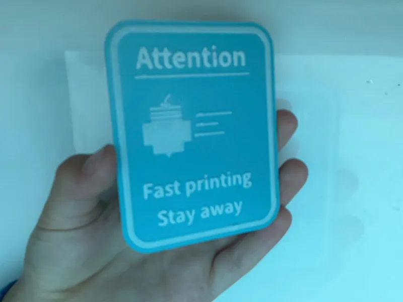 Fast printing sign