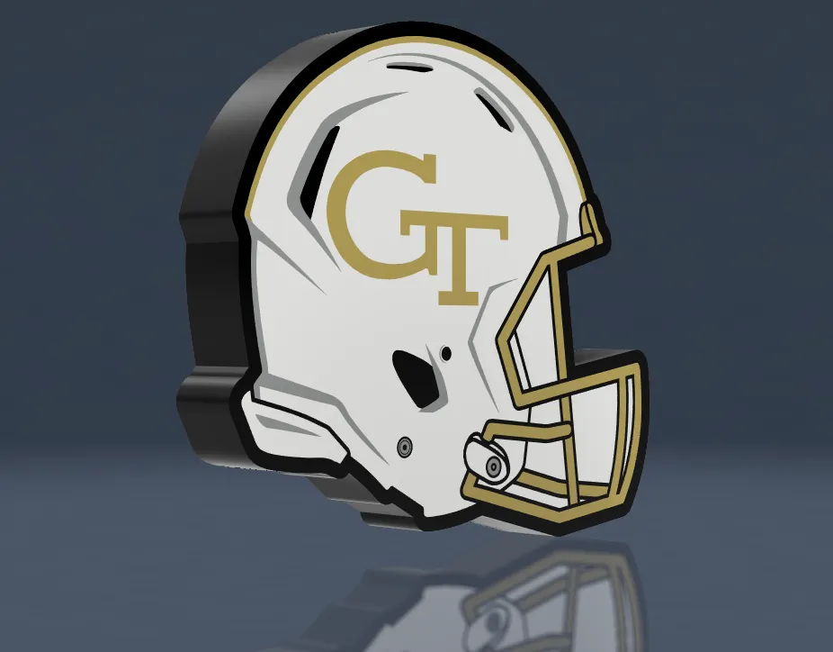 Georgia Tech Helmet LED Lamp (Light Box) by NES 3D - MakerWorld
