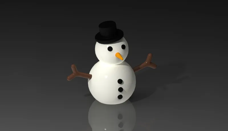 Cute little fat snowman