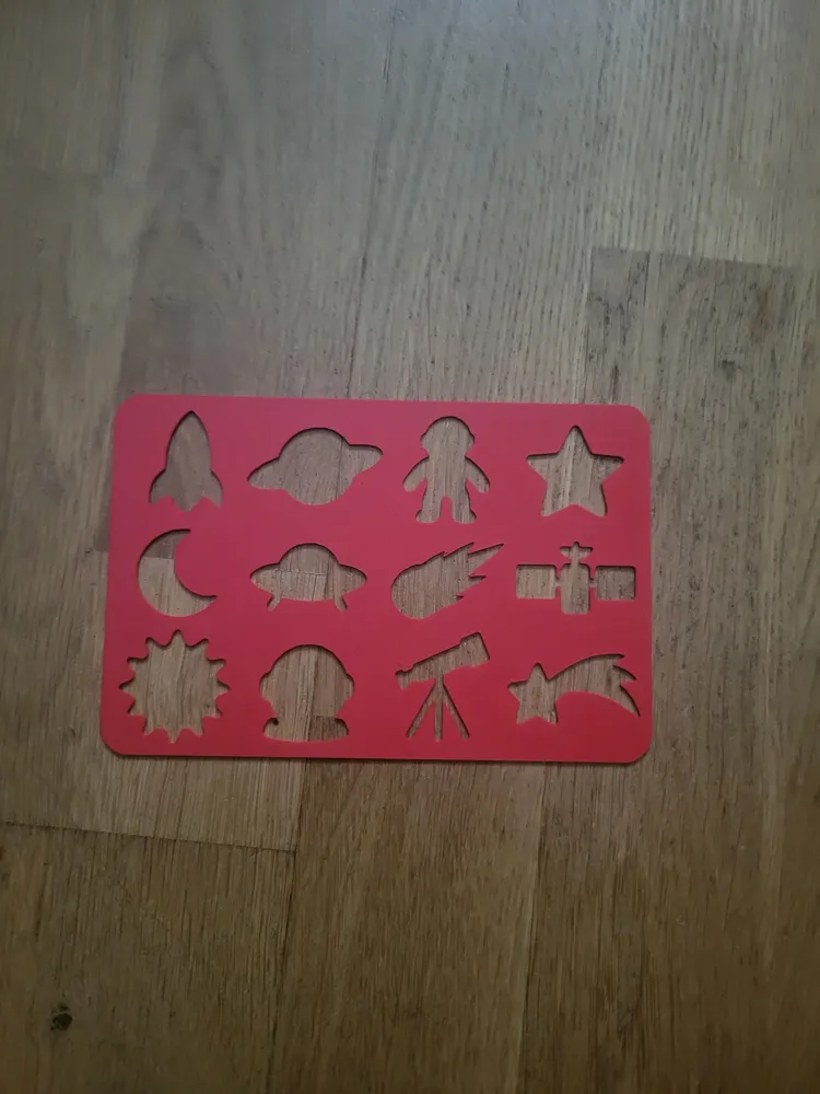 Space Drawing Stencil – 12 Cosmic Shapes - Free 3D Print Model - MakerWorld