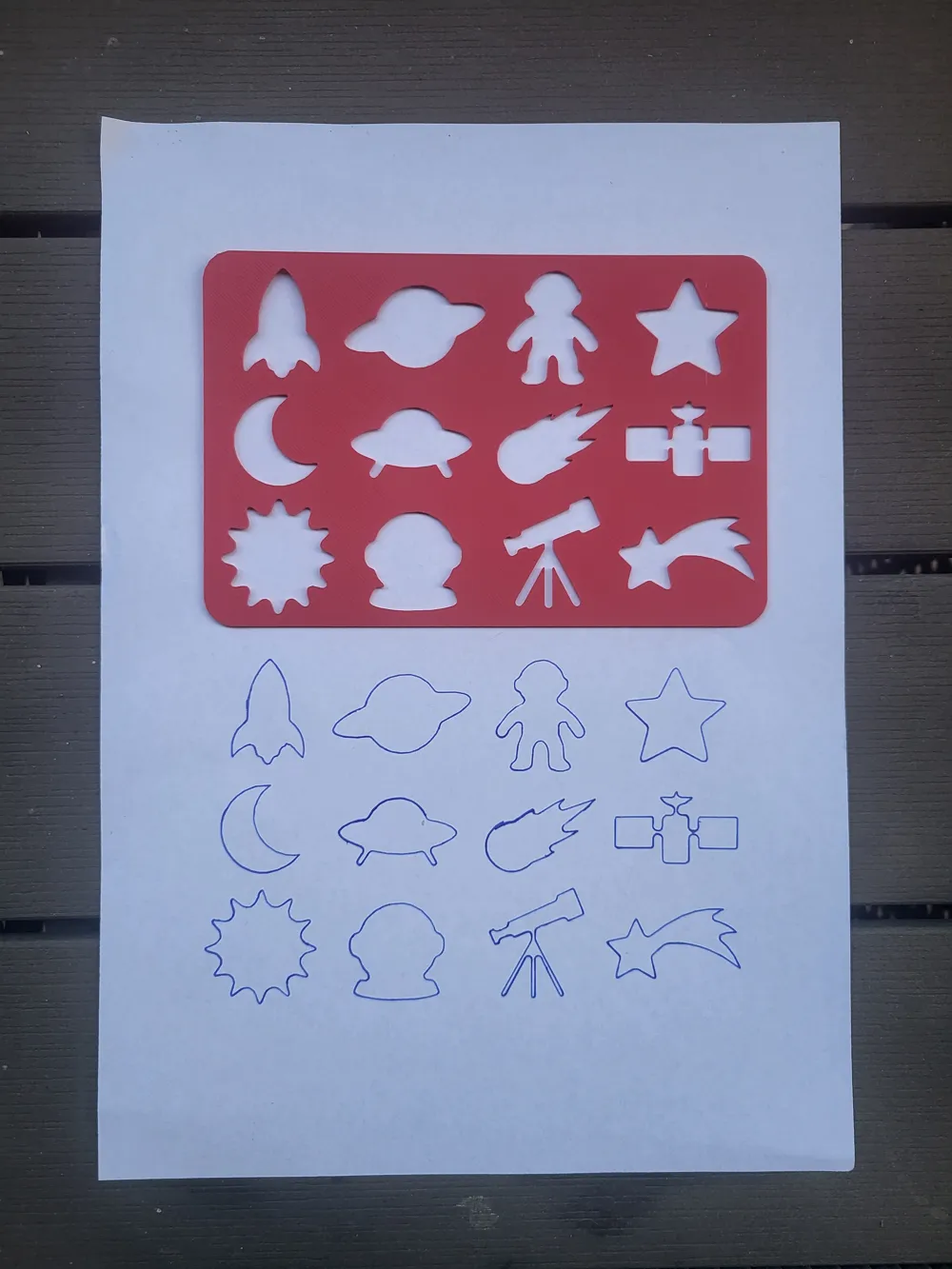 Space Drawing Stencil – 12 Cosmic Shapes - Free 3D Print Model - MakerWorld