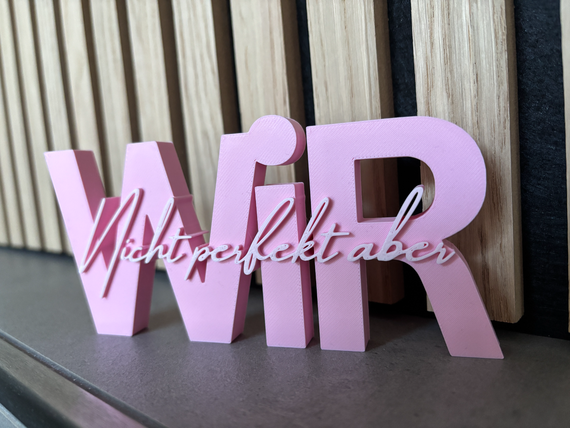 Nicht perfekt aber wir Schriftzug modern Deko