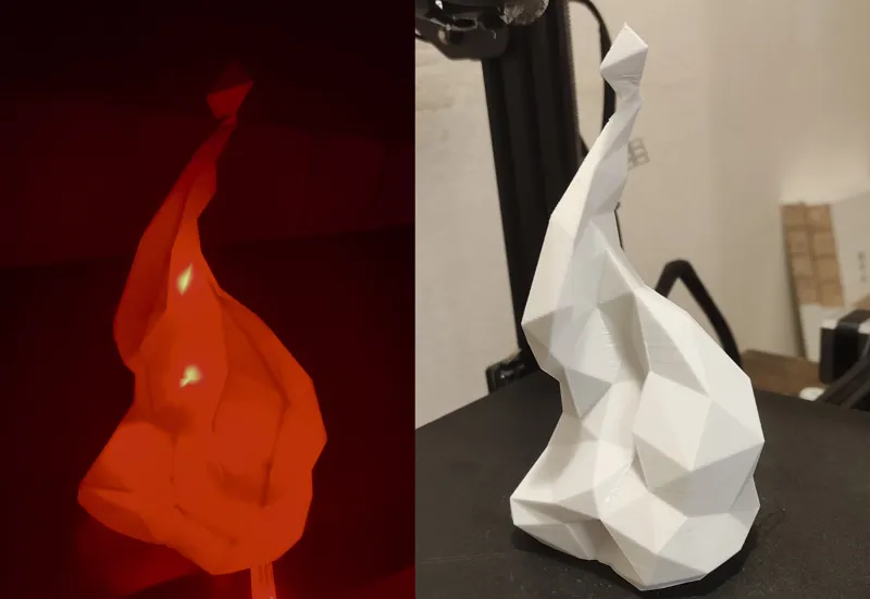 Low Poly Flame cover for LED lightstrip