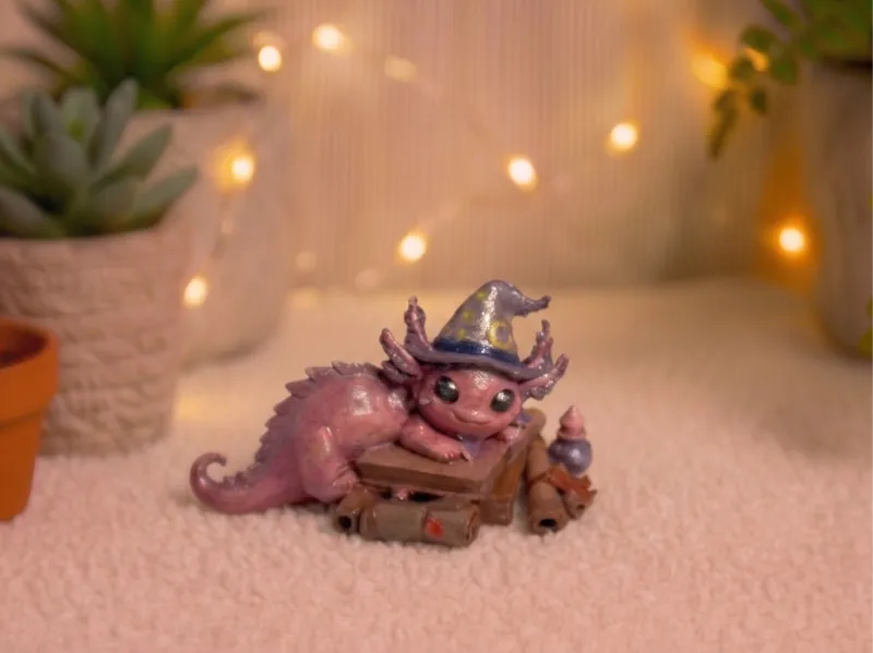 Little Wizard Axolotl: The Scholar of Magic