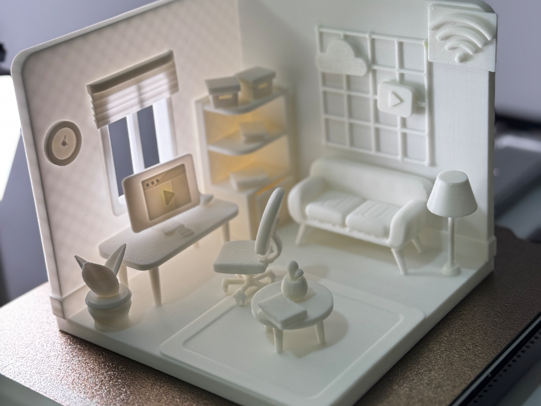 Miniatura 2 do modelo 3D 微缩模型 迷你卧室 迷你世界 桌子 书桌 沙发 家具