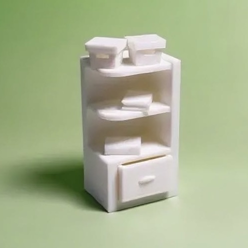 Miniatura 4 do modelo 3D 微缩模型 迷你卧室 迷你世界 桌子 书桌 沙发 家具