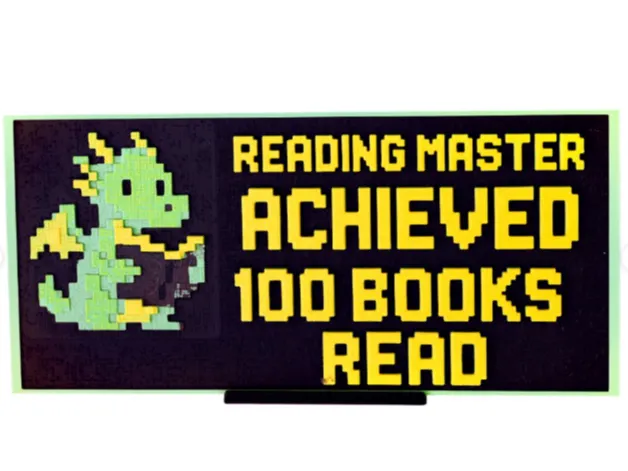 Reading Master – Pixel Art Achievement Sign