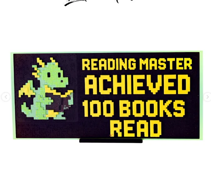 Reading Master – Pixel Art Achievement Sign by goco141 MakerWorld ...