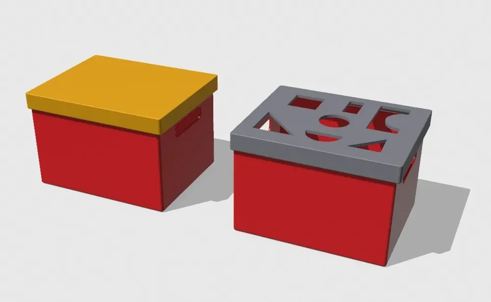 Brick Storage Box with Shaped Lid by KKkprtos - MakerWorld