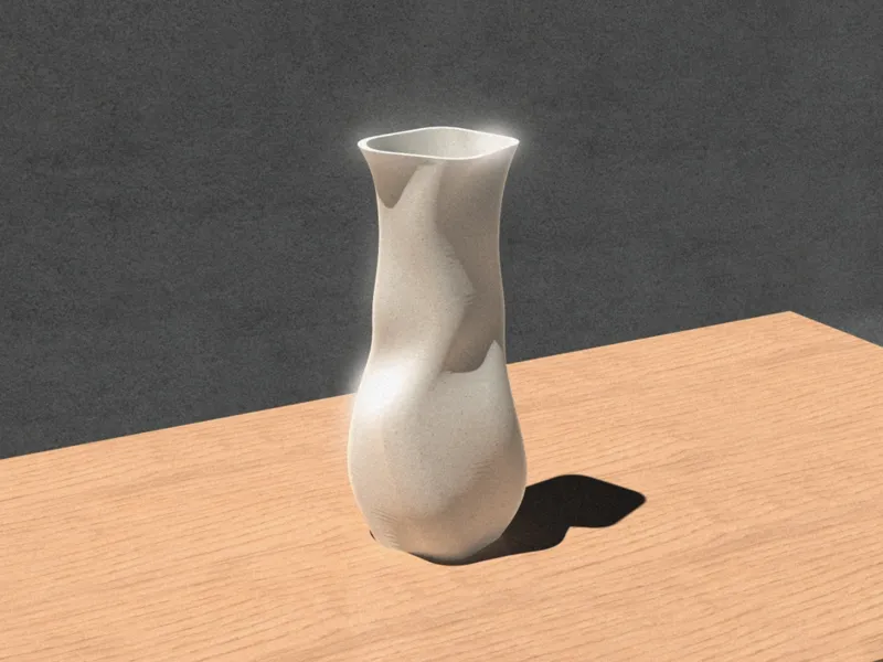 Organic Parametric Vase - Fuzzy Skin vase