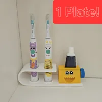 Dual Toothbrush Holder + Toothpaste Squeezer (By Object)