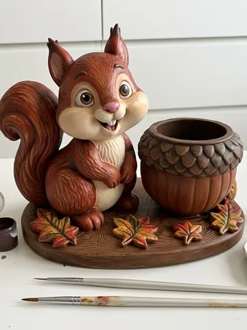 Accesorio de iluminación decorativa: Cute Squirrel Acorn LED Tealight Holder - Autumn — vista de referencia 2