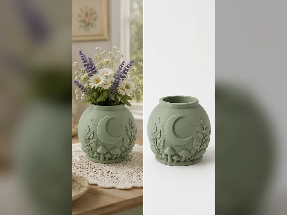 Jarrón decorativo: Forest Crescent Moon Vase. Referencia del modelo original.